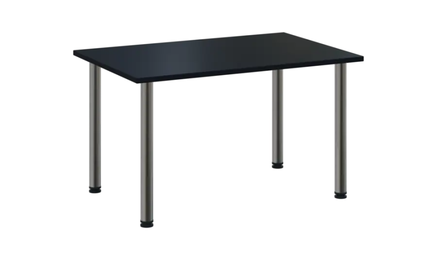 CRTR 120 jídelní stůl, kovová podnož chrom, deska 25 mm, 1194x800 mm, černá